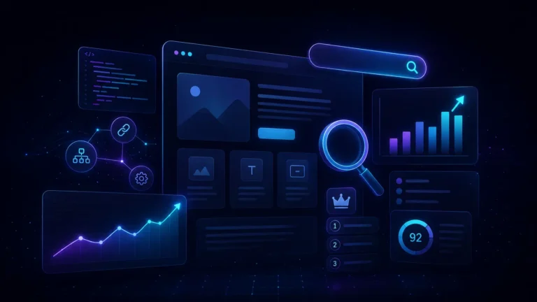 Projekt strony internetowej z elementami optymalizacji SEO i analizy widoczności