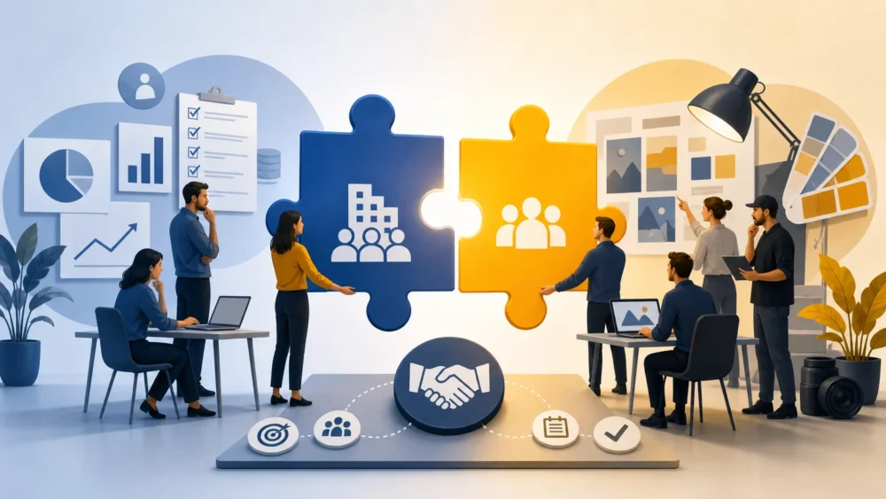 marketing wewnętrzny czy agencja – ilustracja redakcyjna